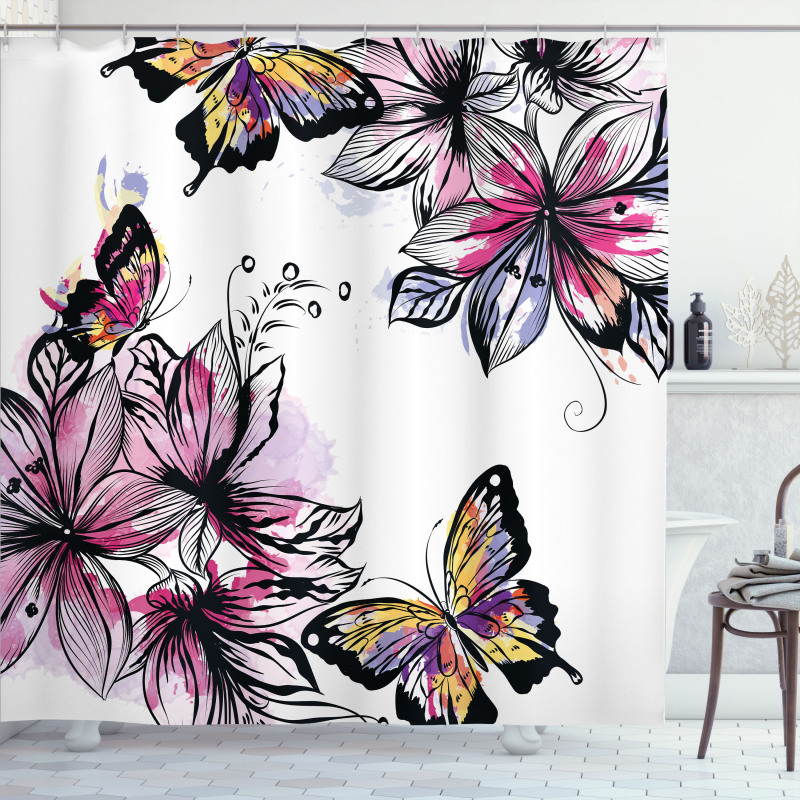 Blooms Botany Colorful Shower Curtain