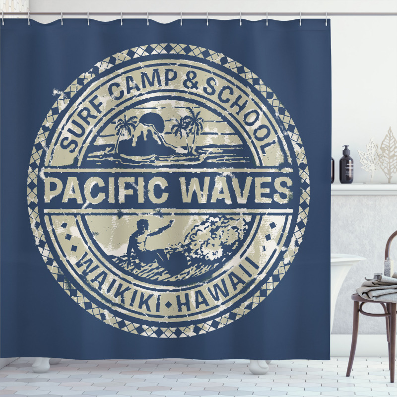 Pacific Waves Surf Camp Shower Curtain