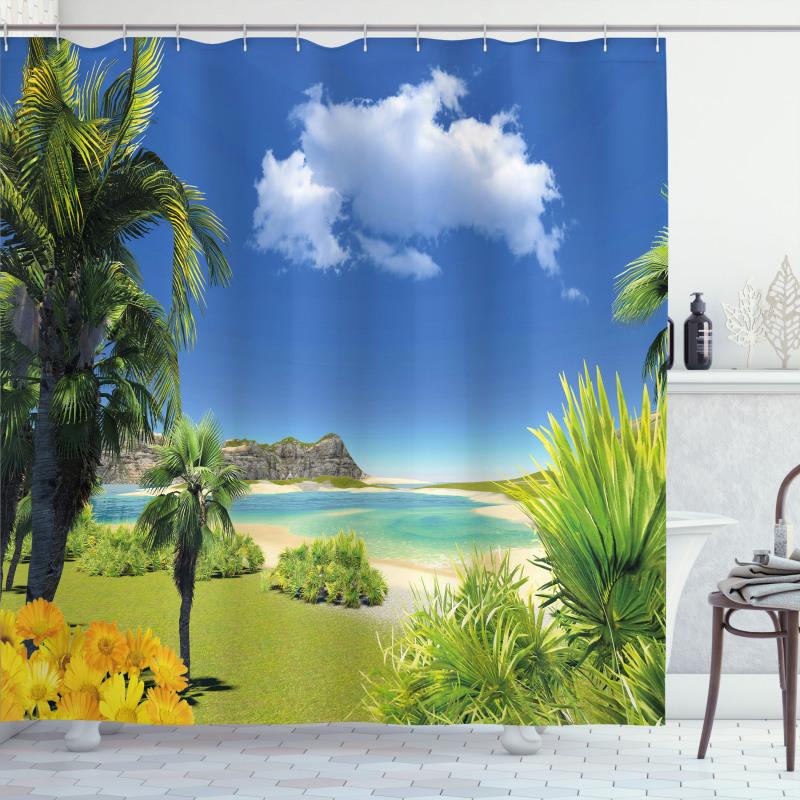 Paradise Palms Island Shower Curtain