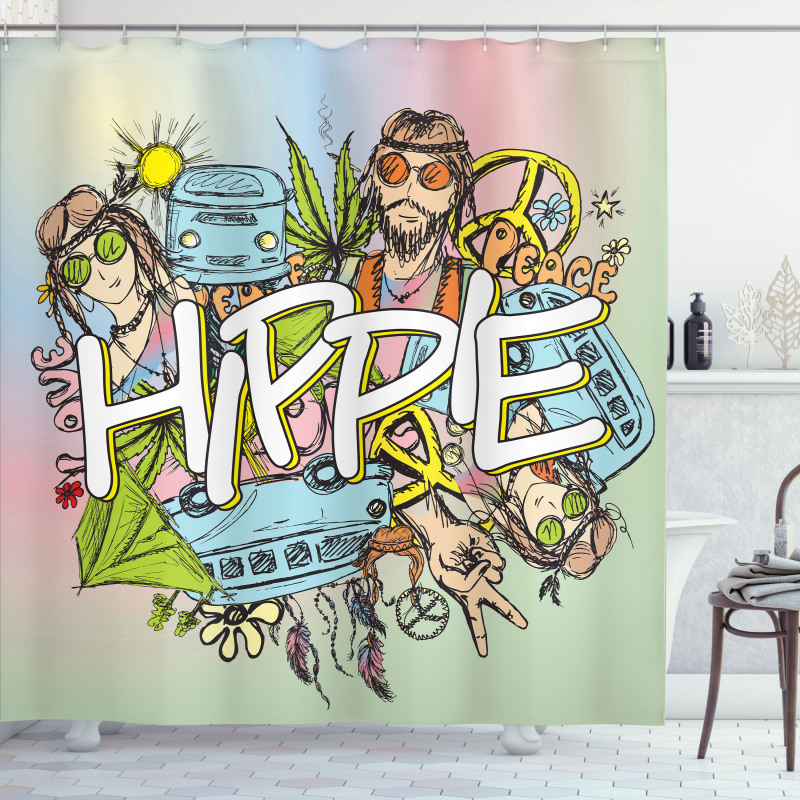 Man Woman Peace Shower Curtain