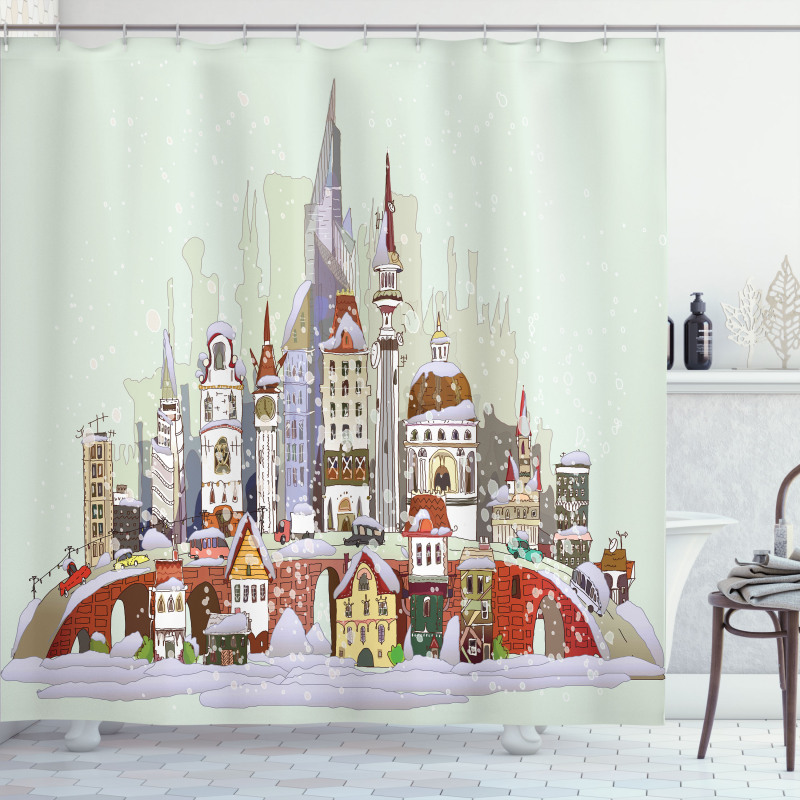 Xmas City Holiday Shower Curtain