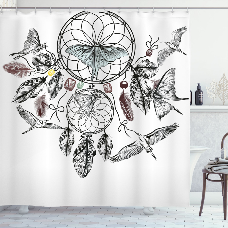 Dreamcatcher Butterflies Shower Curtain