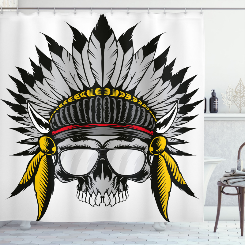 Tribe Leader Feather Head Shower Curtain