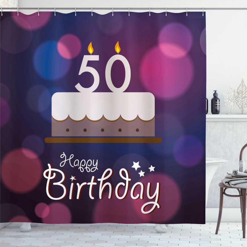 Cake Number Candles Shower Curtain