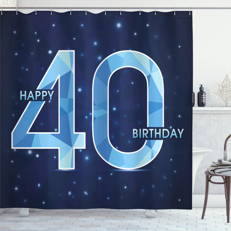 Number 40 Emblem Shower Curtain