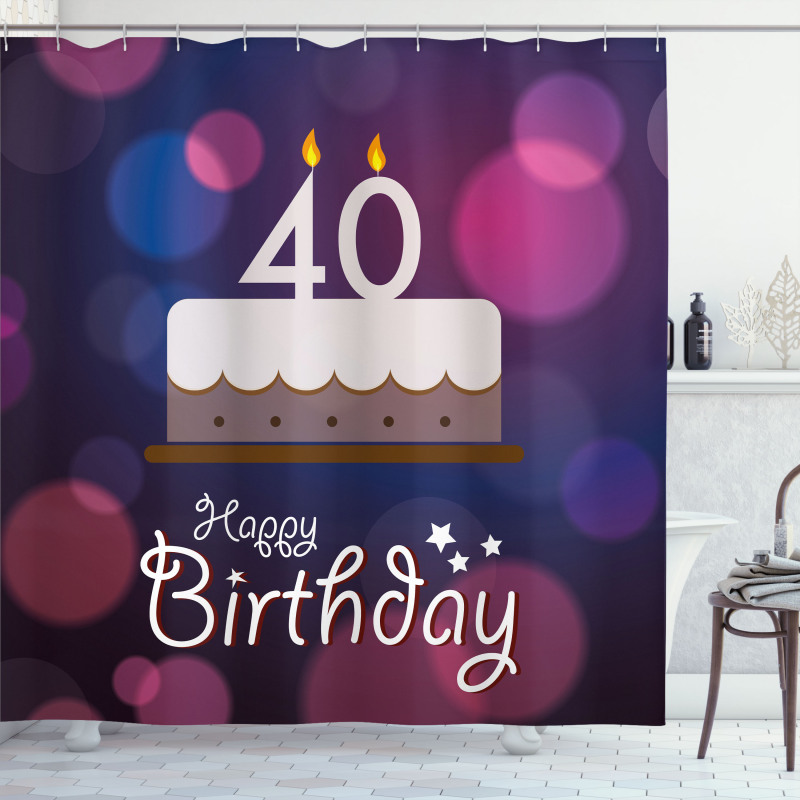 Birthday Cake Dots Shower Curtain