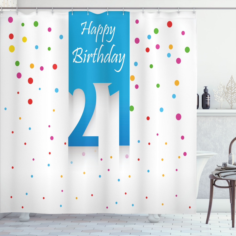 Party Birthday Words Shower Curtain