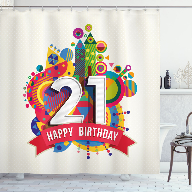 Happy Birthday Image Shower Curtain