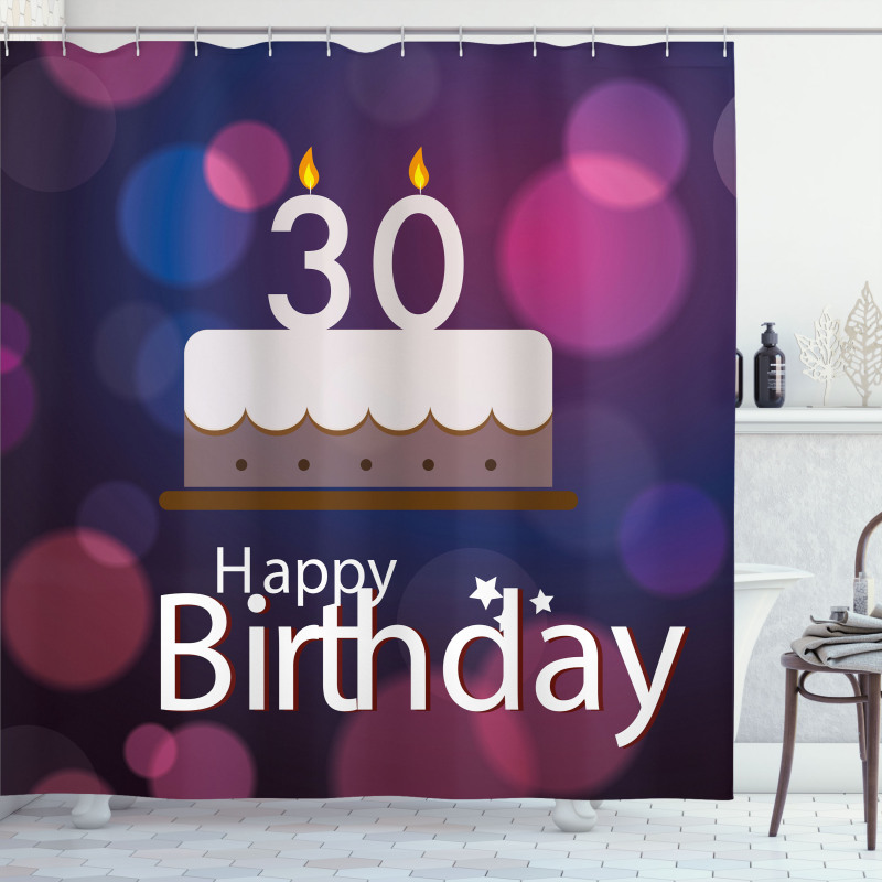 Birthday Cake Candles Shower Curtain