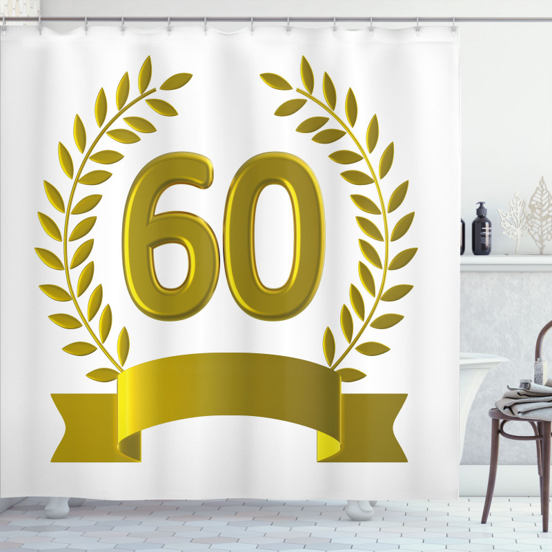 Golden Age Birthday Shower Curtain