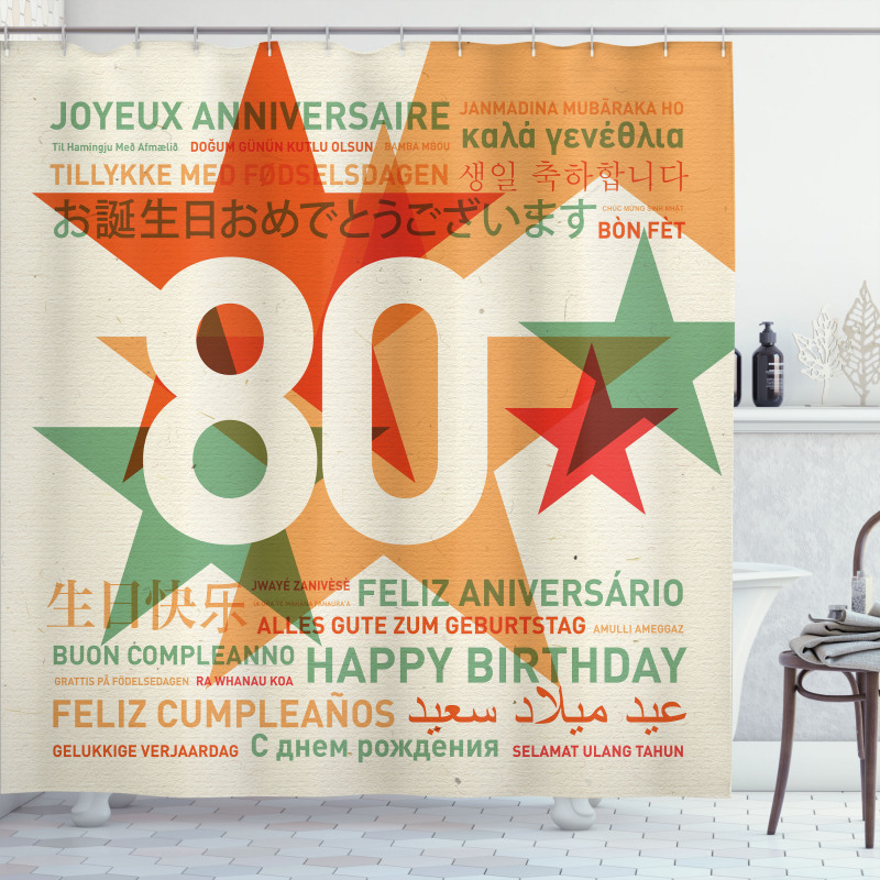 World Happy Birthday Shower Curtain