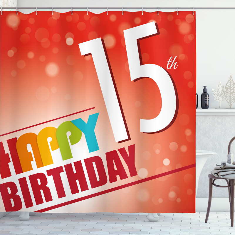 15th Birthday Concept Shower Curtain