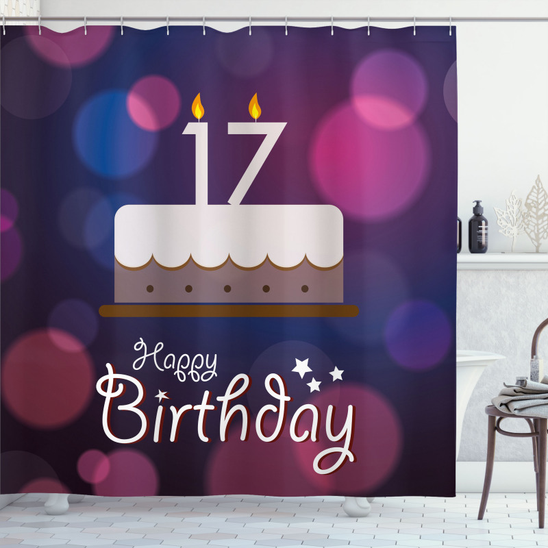 17 Party Cake Shower Curtain