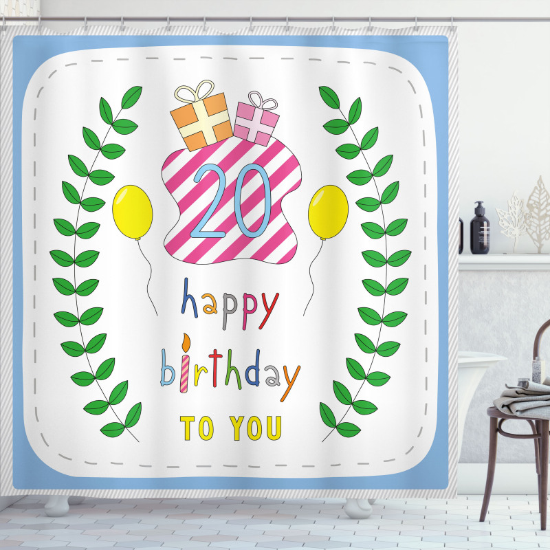 Birthday 20 Years Shower Curtain