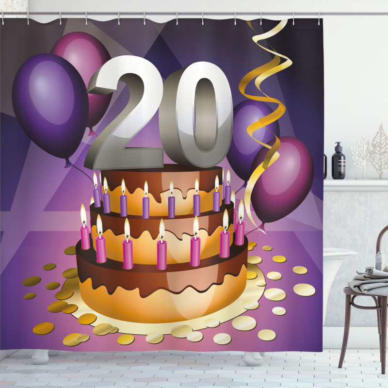 Chocolate Birthday Shower Curtain