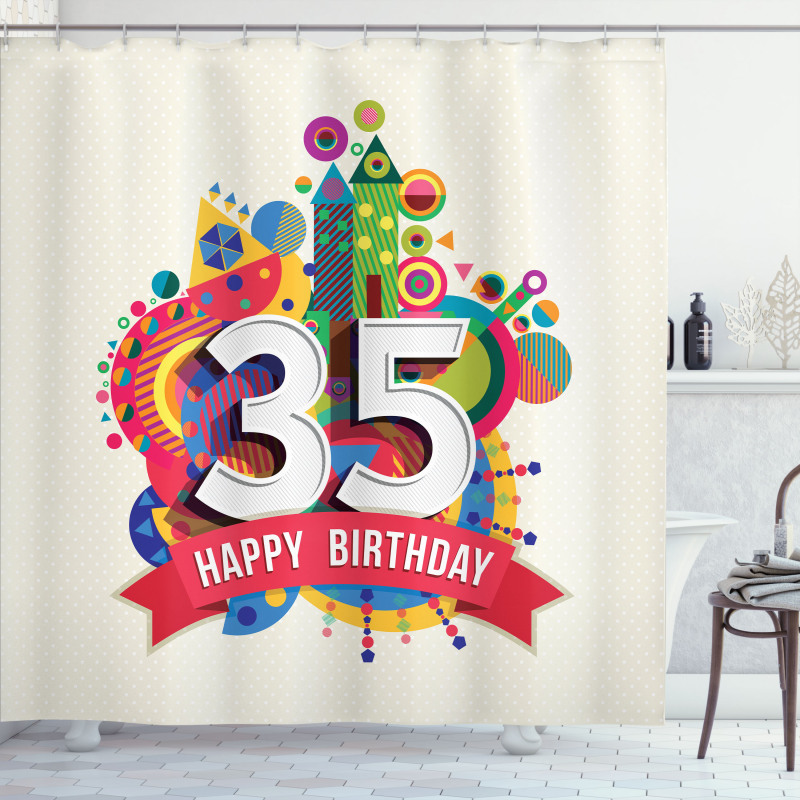 Greeting Gift Age 35 Shower Curtain