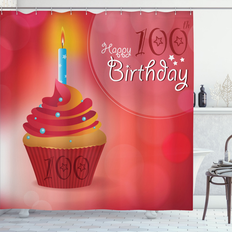 100 Old Cupcake Shower Curtain