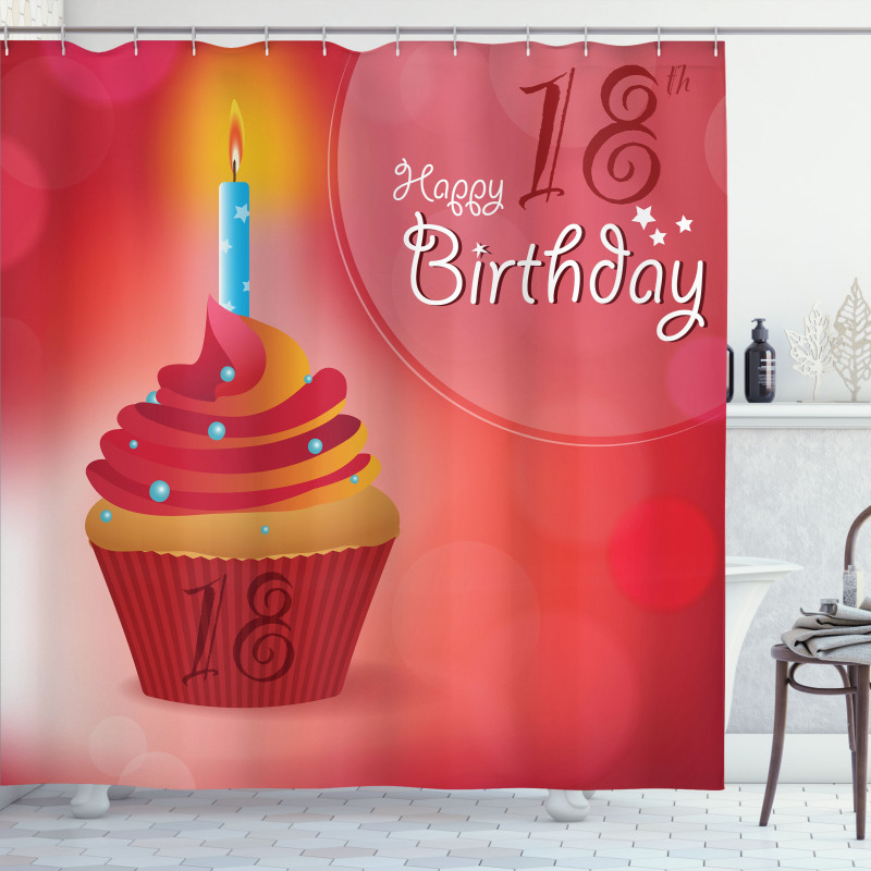 Cupcake Candles 18 Shower Curtain