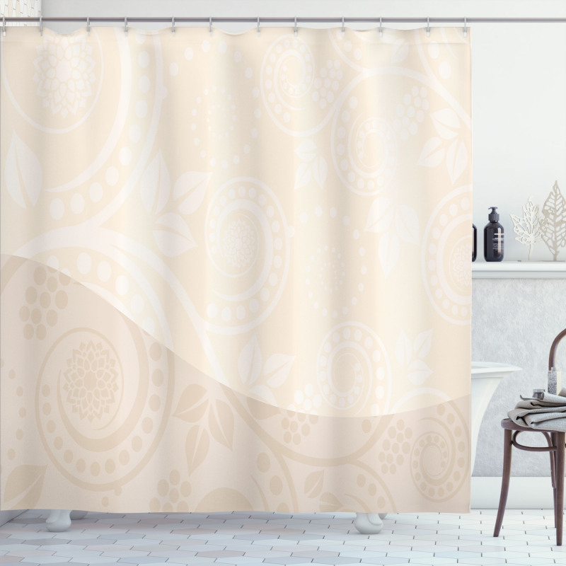 Floral Bloom Curves Shower Curtain