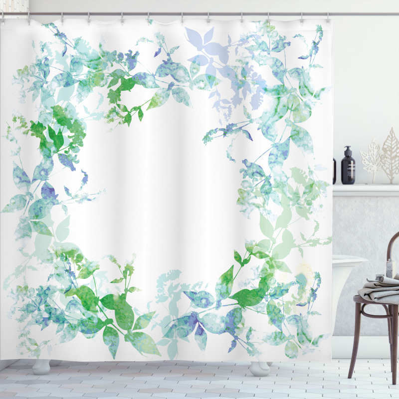 Spring Wreath Watercolor Shower Curtain