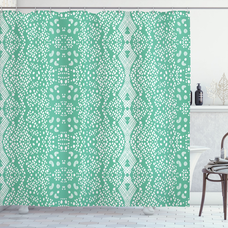 Retro Lace Pattern Shower Curtain