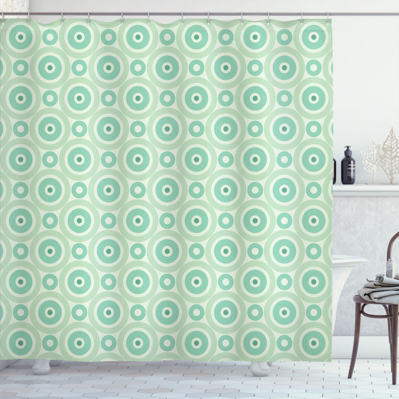 Circles Vintage Pastel Shower Curtain