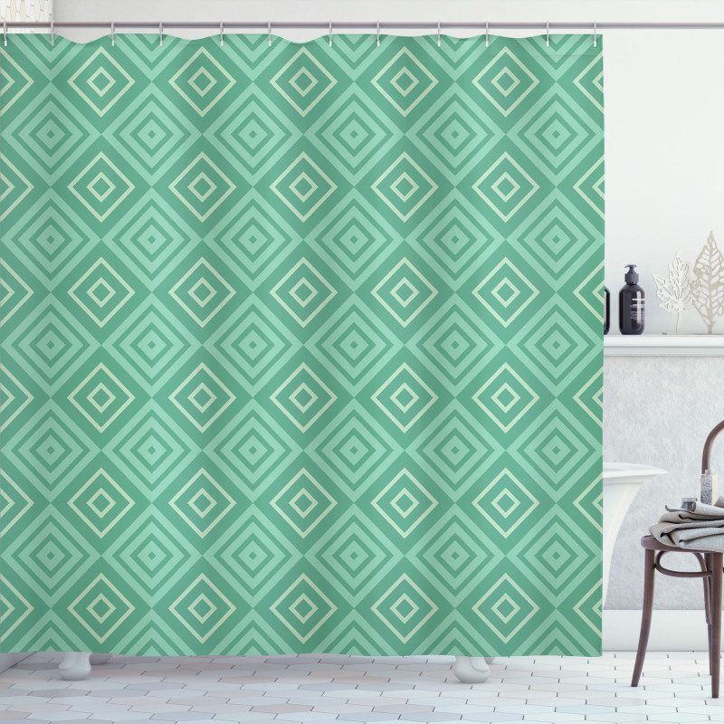 Nested Squares Pattern Shower Curtain
