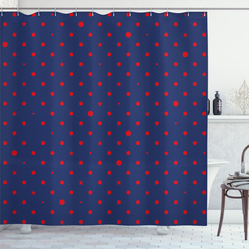 Dots Star Shower Curtain