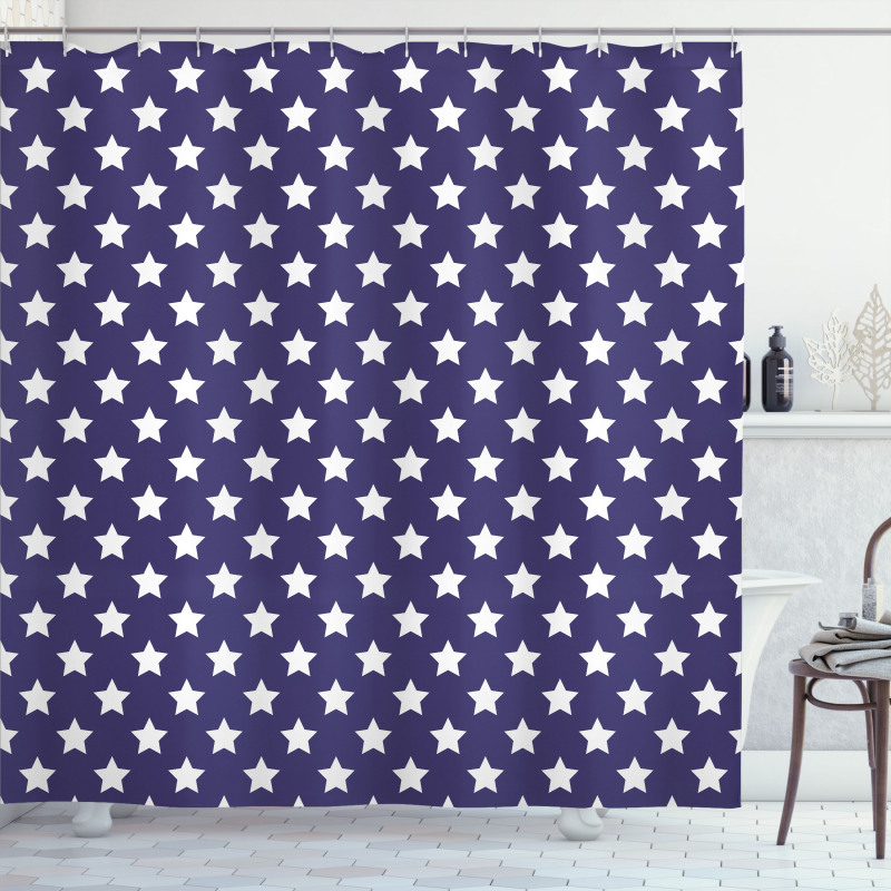 Flag with Stars Shower Curtain