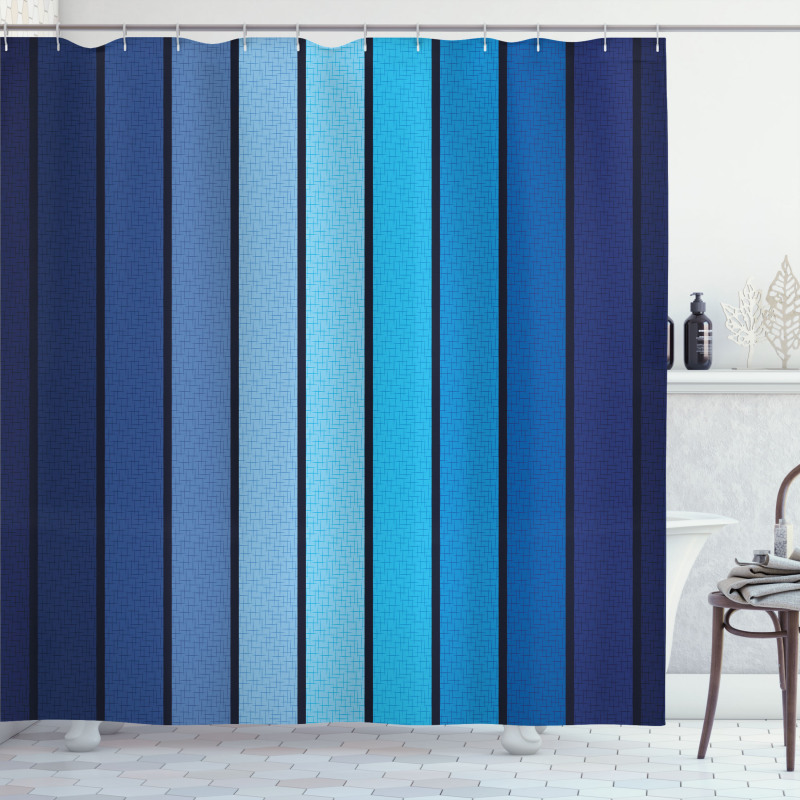 Plaques in Blue Borders Shower Curtain