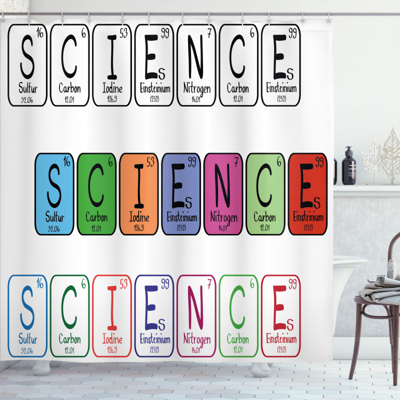 Science Letters Shower Curtain