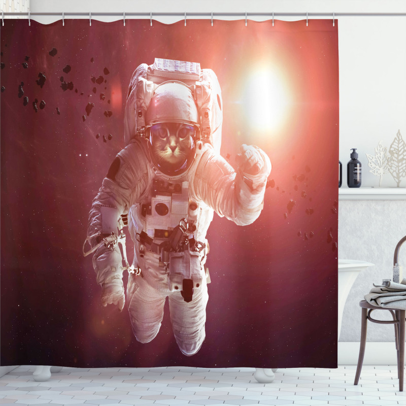 Pet in Suit Galaxy Shower Curtain