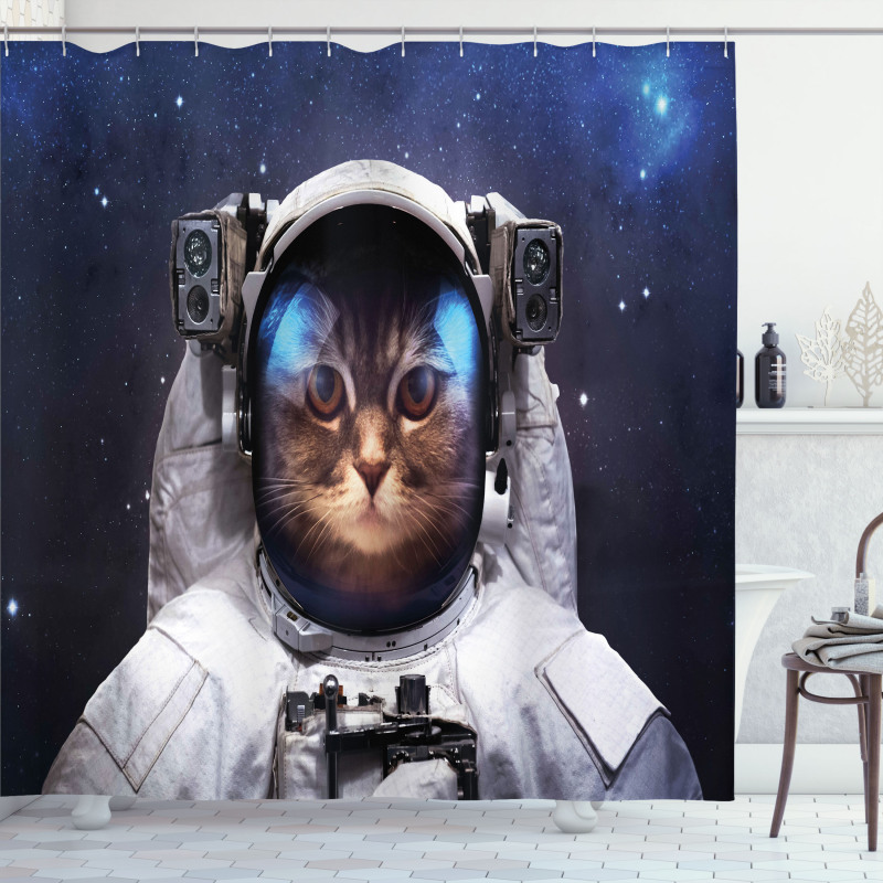 Kitty Suit in Cosmos Shower Curtain