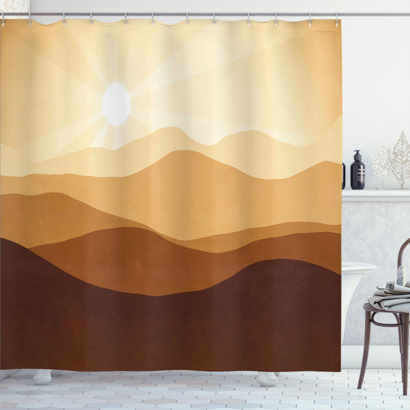 Abstract Sunrise Mountains Shower Curtain