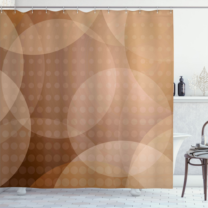Overlapping Circles Dots Shower Curtain