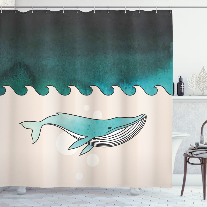 Fish Swimming Submarine Shower Curtain