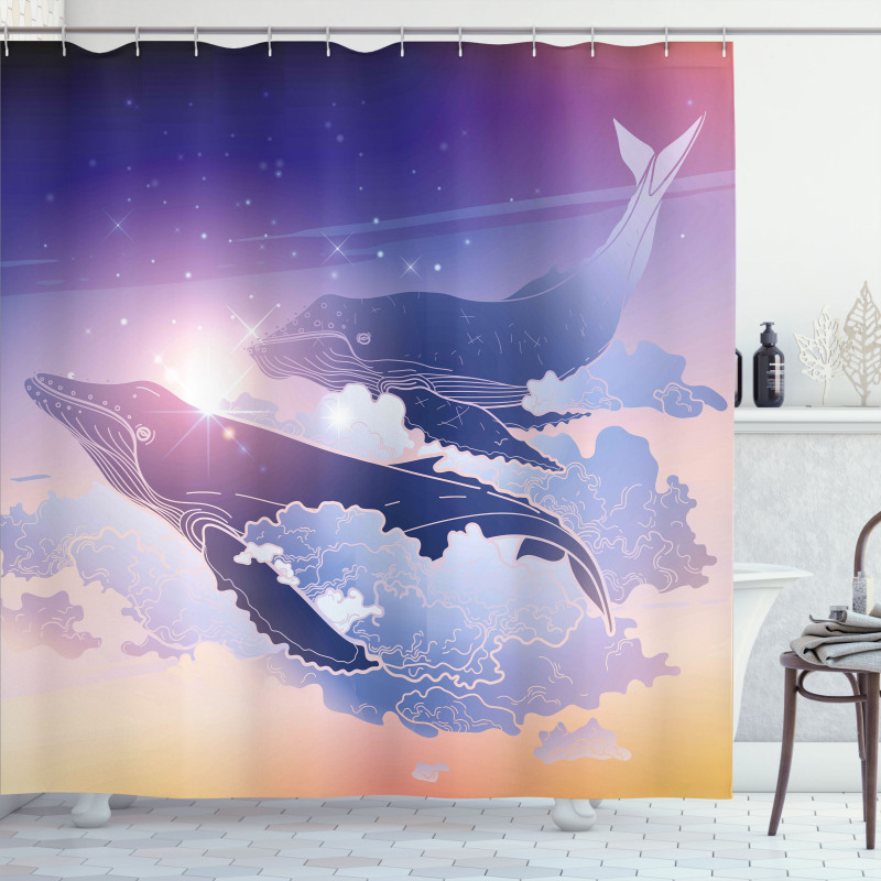 Dreamy Night with Clouds Shower Curtain