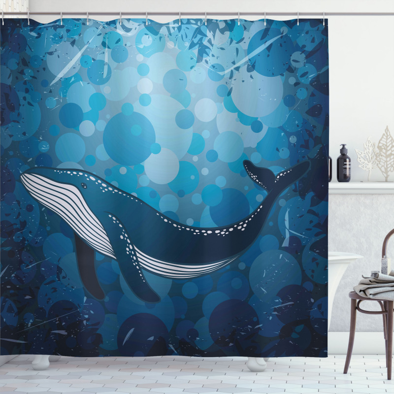 Marine Motif Ocean Retro Shower Curtain