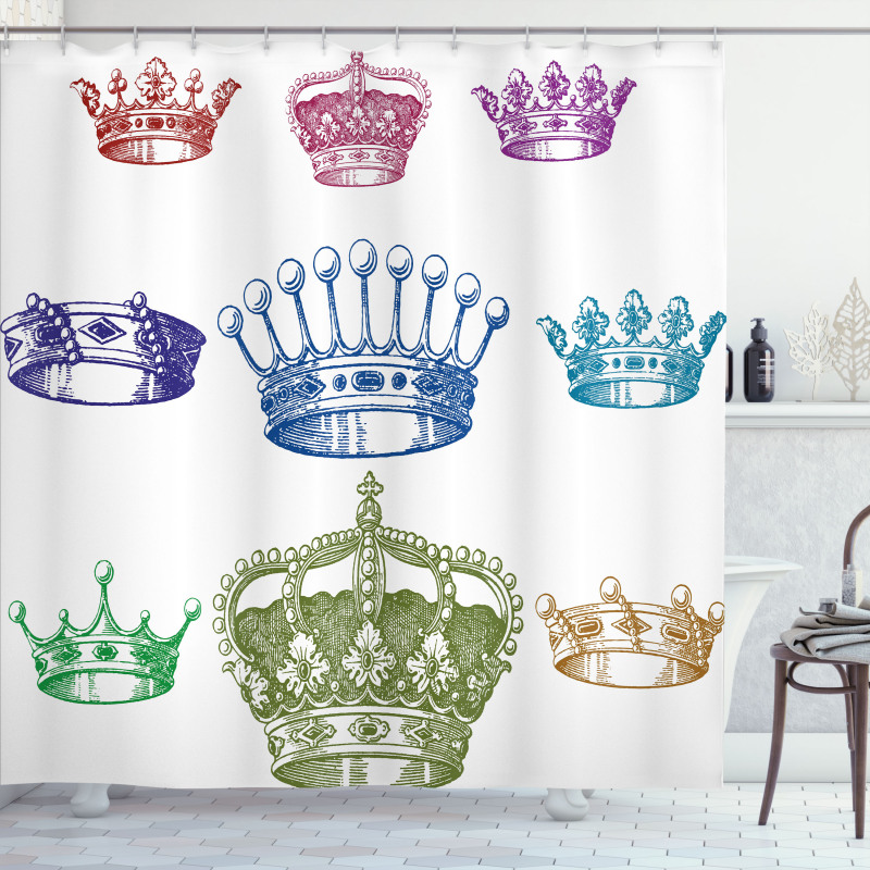 Old Antique Crown Set Shower Curtain