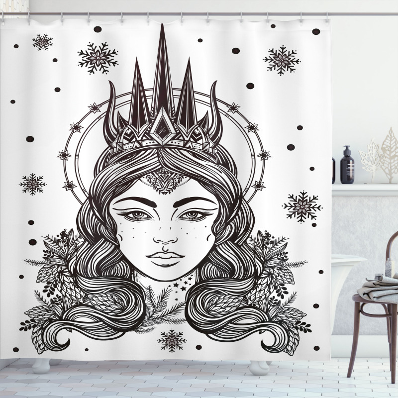 Fantasy Snow Queen Art Shower Curtain
