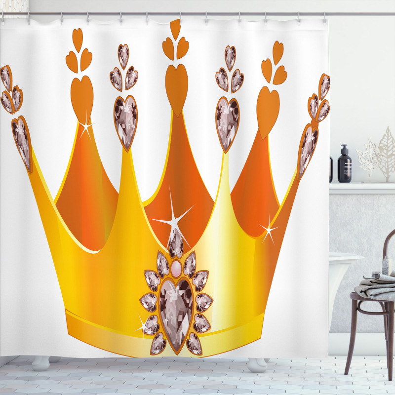 Cartoon Princess Crown Shower Curtain