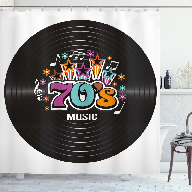 70s Record Discography Shower Curtain