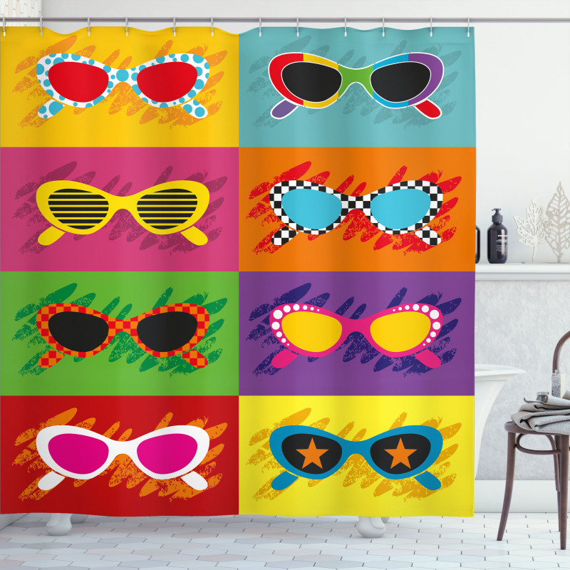 Colorful Pop Sunglasses Shower Curtain
