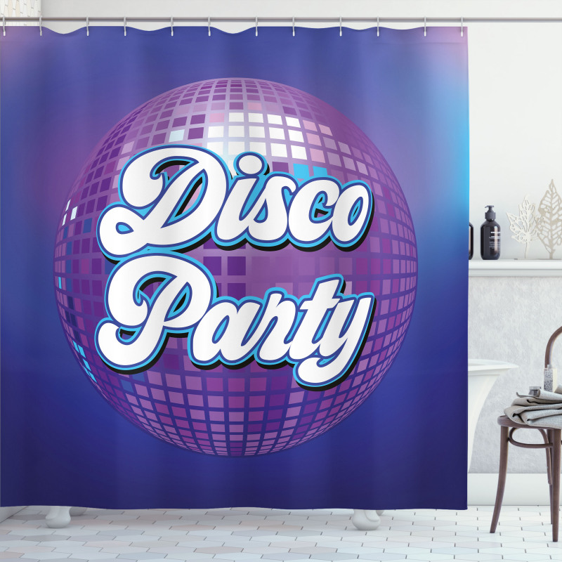 Retro Letter Disco Ball Shower Curtain