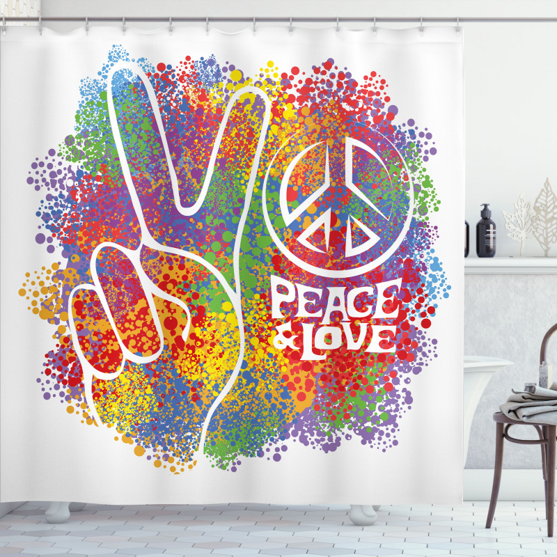 Peace Love Pacifism Shower Curtain