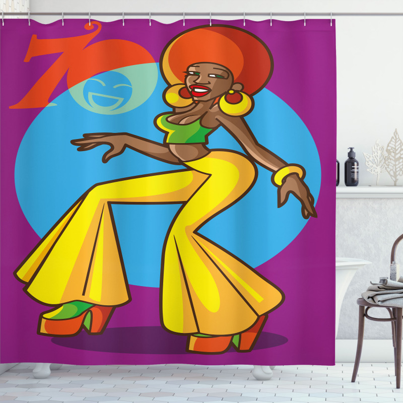 Afro Disco Lady Shower Curtain