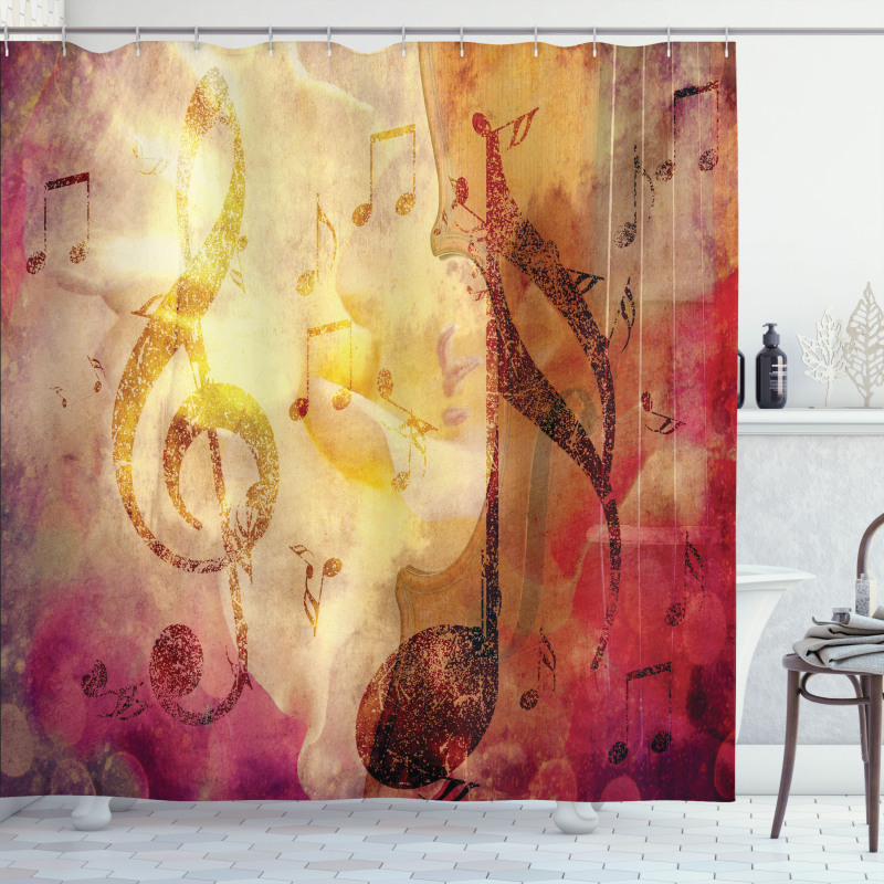 Colorful Notes Composition Shower Curtain