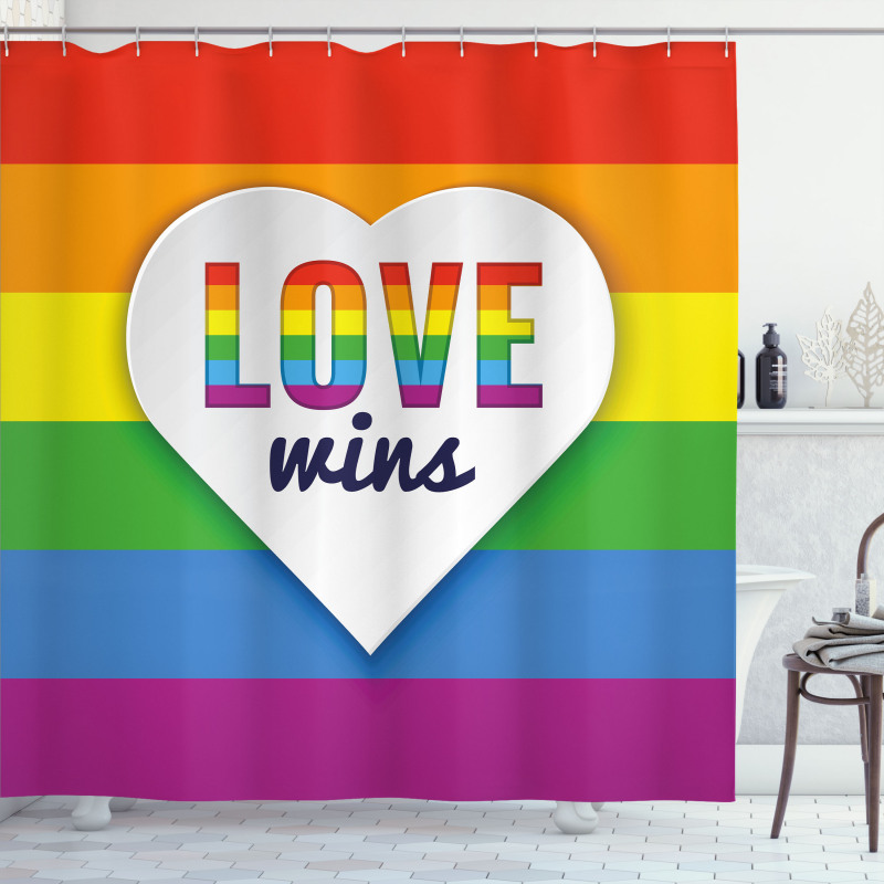 LGBT Pride Love Wins Shower Curtain