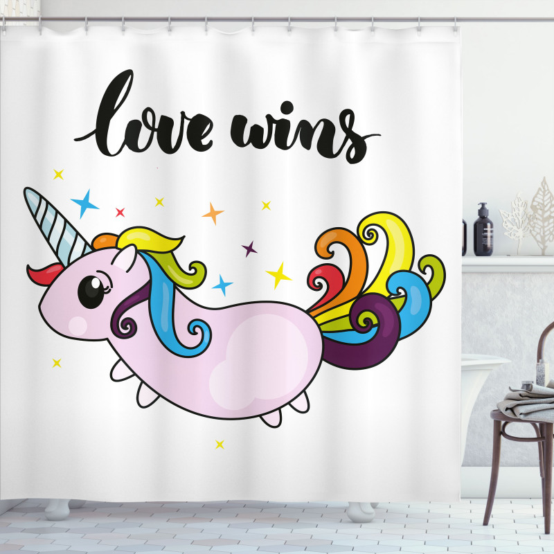 LGBT Slogan Tail Shower Curtain