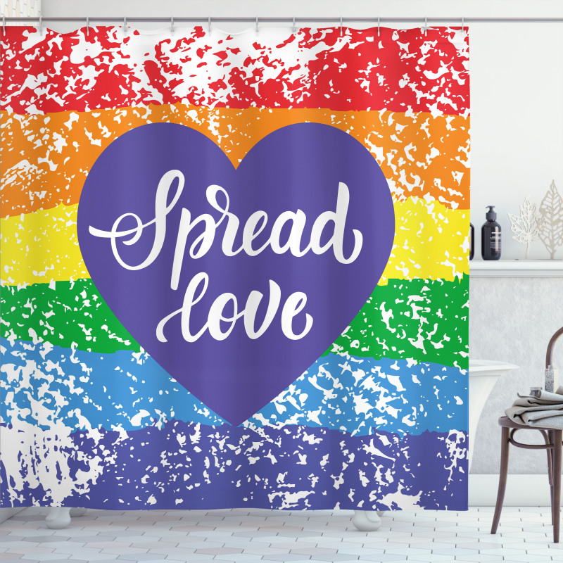 Spread Love Heart Shower Curtain